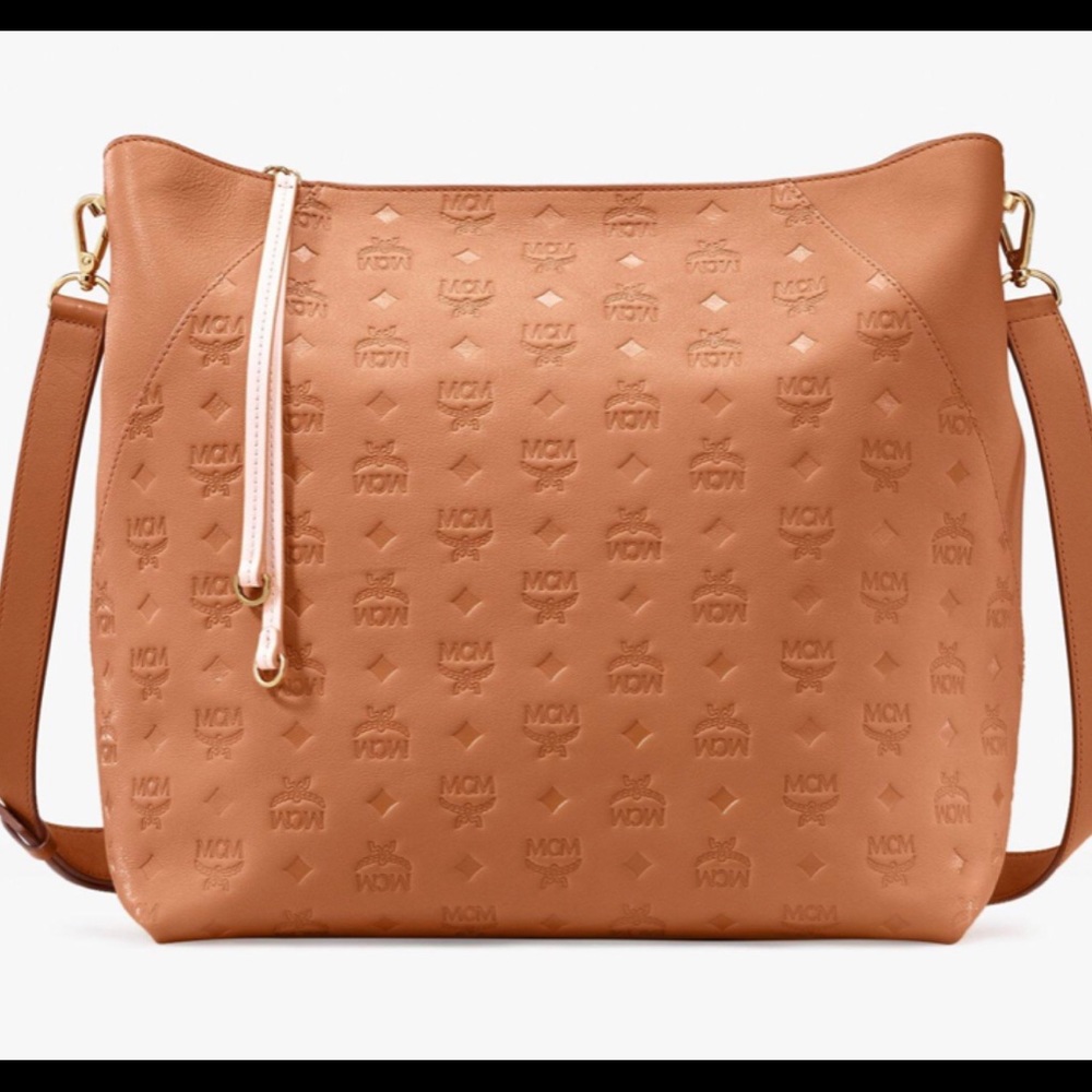 Mcm klara monogrammed  leather hobo large